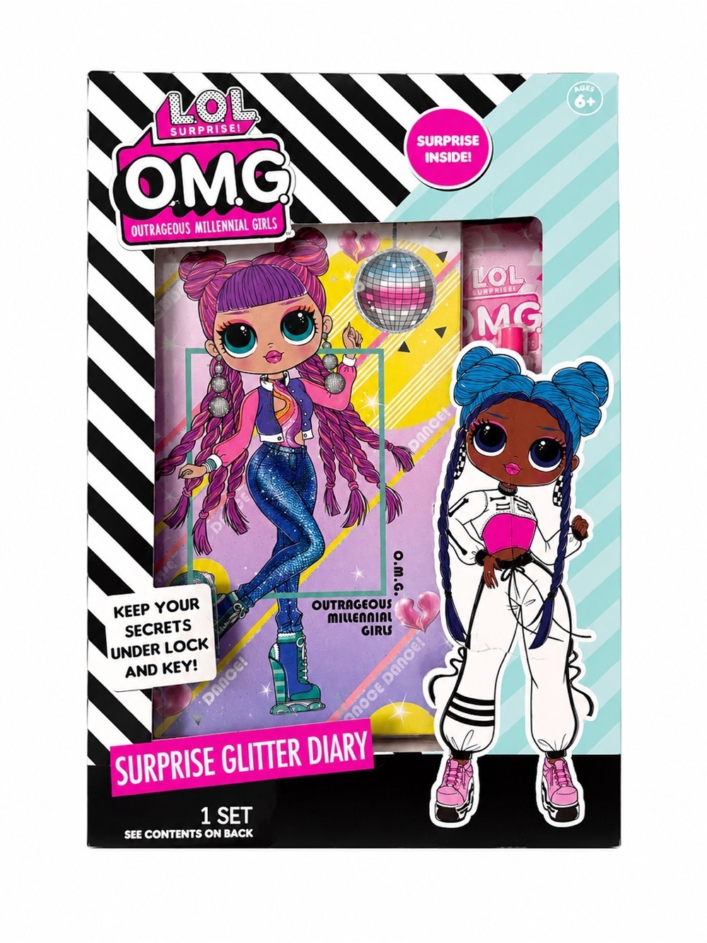 LOL Surprise! O.M.G. Surprise Glitter Diary Set w/ Lock & Key